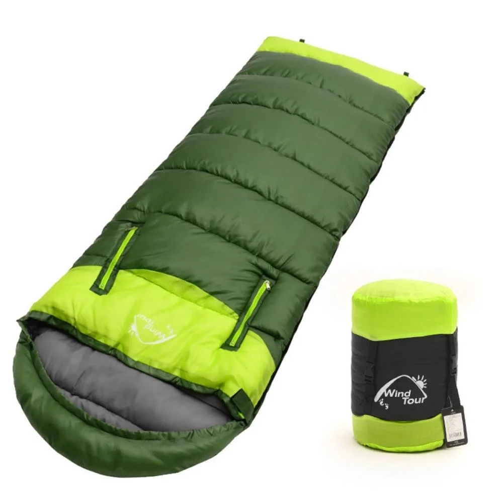 Single Backpacking Sleeping Bag Rectangular Portable Camping Sleeping Bag Outdoor Ultralight with Zippered Holes for Arms and Feet Bl20319