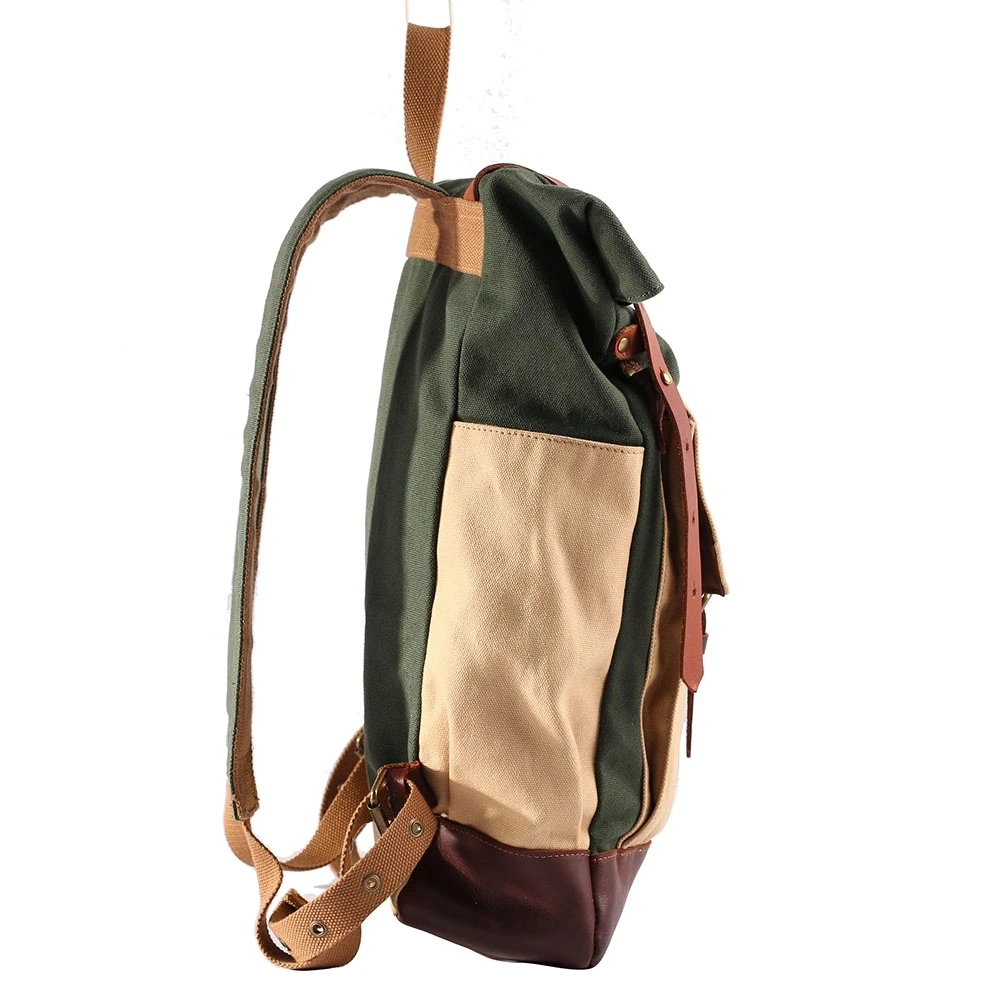 Waxed Laptop Hiking Travel Sports Rucksack Canvas Backpack