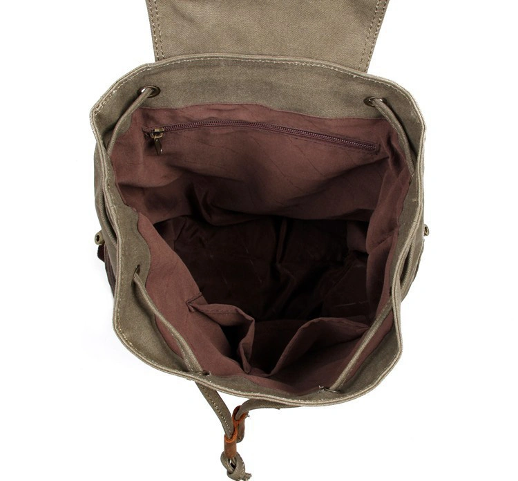 9008n Fashion Waxed Casual Canvas Backpack for Hiking Sh-15113017
