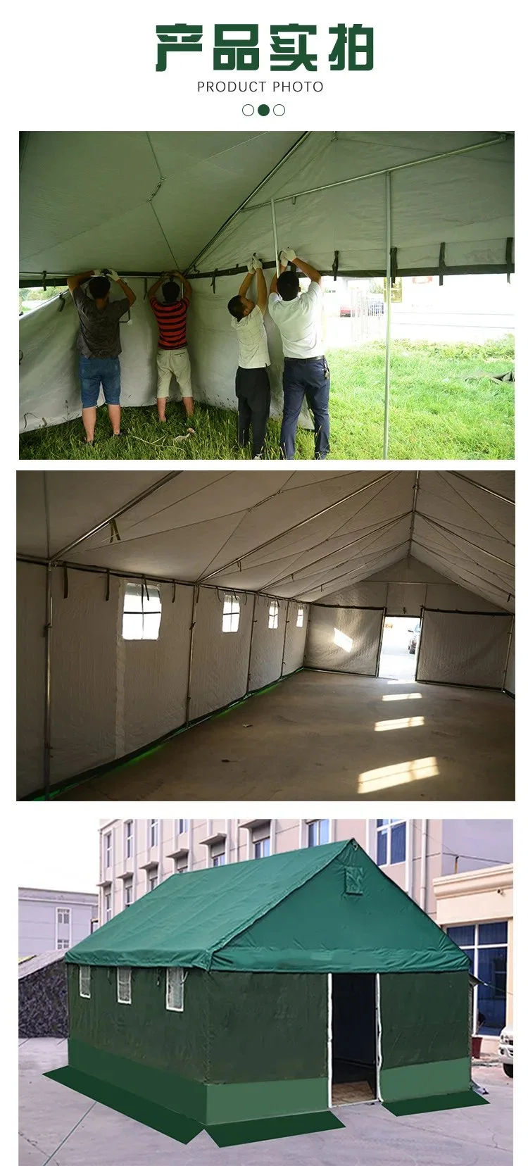 China Manufacturer Security Heavy Duty Poly Cotton, 10 People Family Ridge Patrol Canvas Reenactment Tents