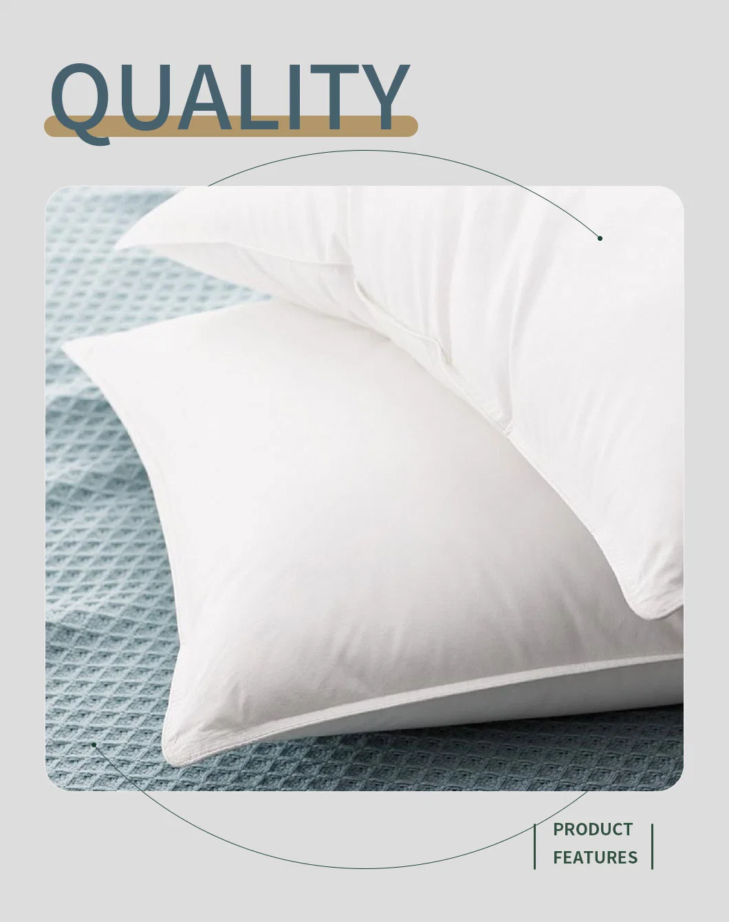 Customized Size King Queen Full Twin Down Alternative Bed Pillow for Home Hotel