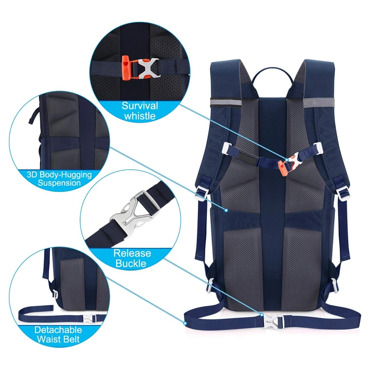 Hot Selling Outdoor Waterproof Nylon 30L Small Lightweight Hiking Backpack Leisure Sports Travel Backpack Bag for Men OEM Custom