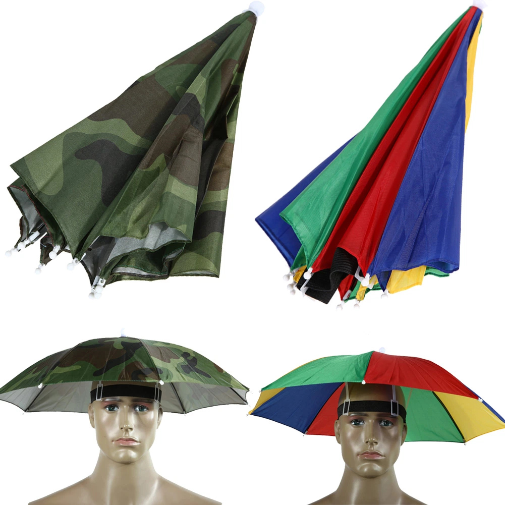 2 Color Umbrella Hat Parapluie Sun Umbrella Sun Shade Camping Hiking Fishing Umbrella Festivals Outdoor Brolly in Stock