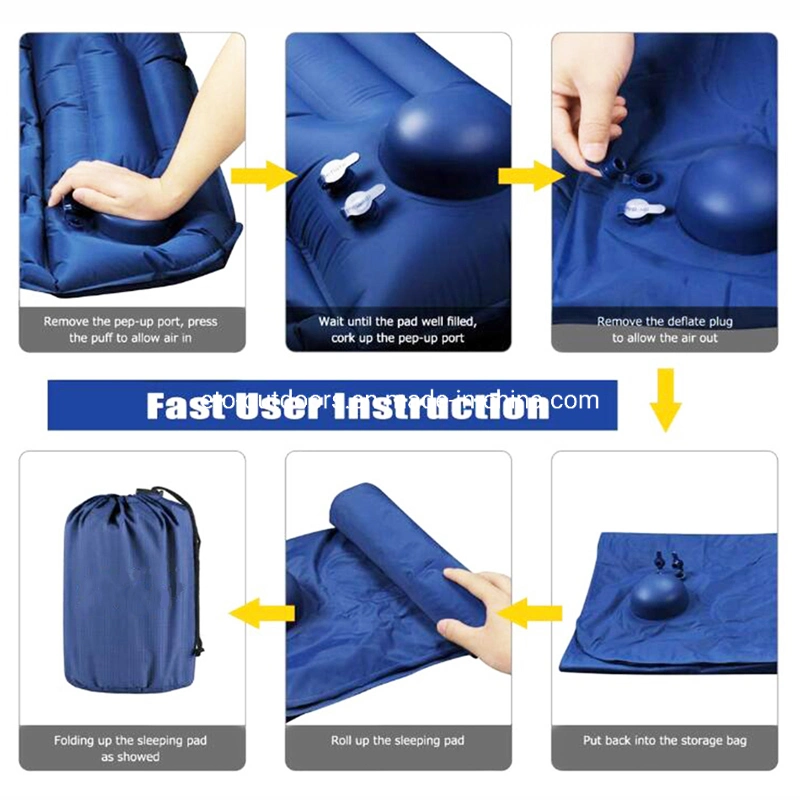 Automatic Self-Inflatable Foldable Outdoor Camping Cushion Mat TPU Air Mattress with Pillow