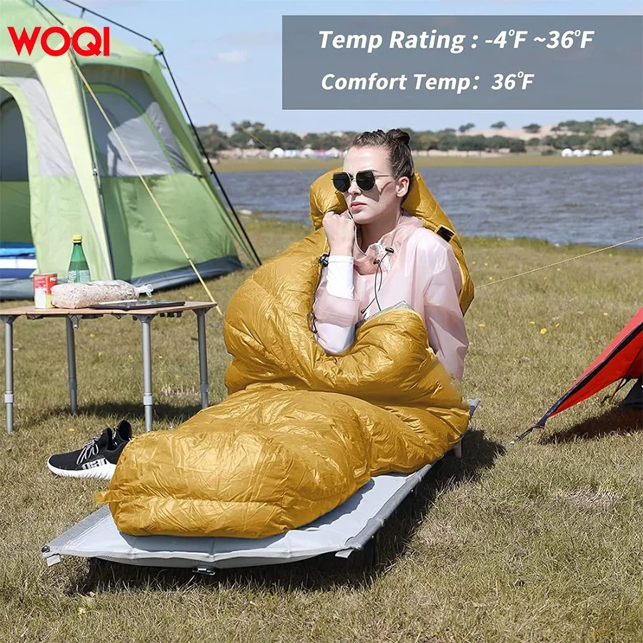 Woqi Ultra Lightweight Portable Down Sleeping Bag, Backpack Travel Sleeping Bag