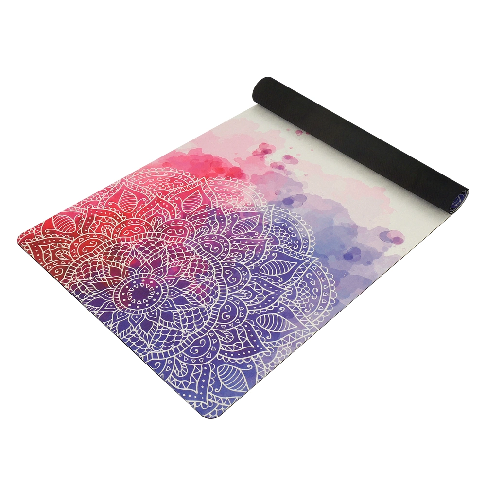 Customised Large Microfiber Mat Natural Rubber Base Soft Surface Sublimation Print Yoga Mat