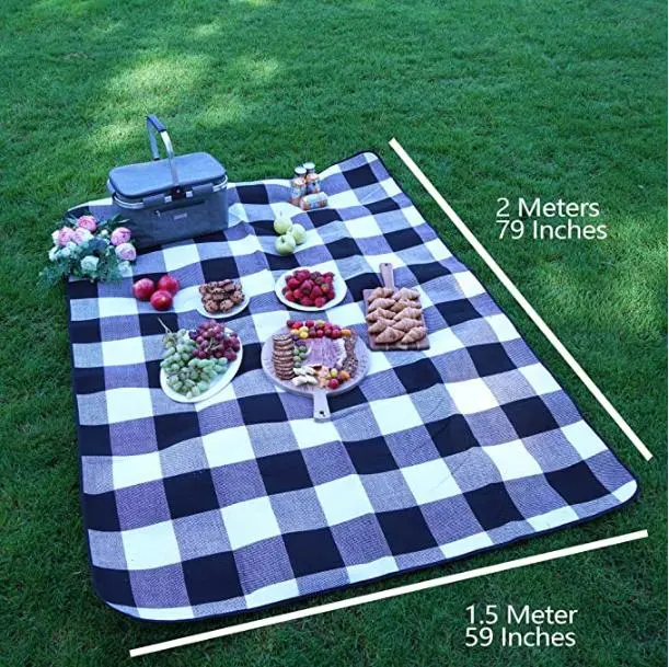 Leather Strap Portable Collapsible Picnic Mat Outdoor Lawn Beach Available Blankets