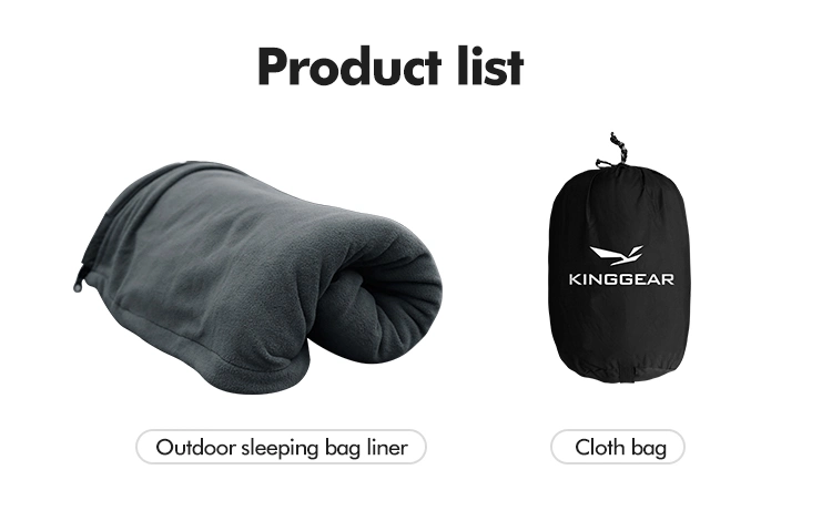 Kinggear Outdoor Travel Camping Sleepsack Custom Logo Lightweight Polyester Mummy Sleeping Bag Liner