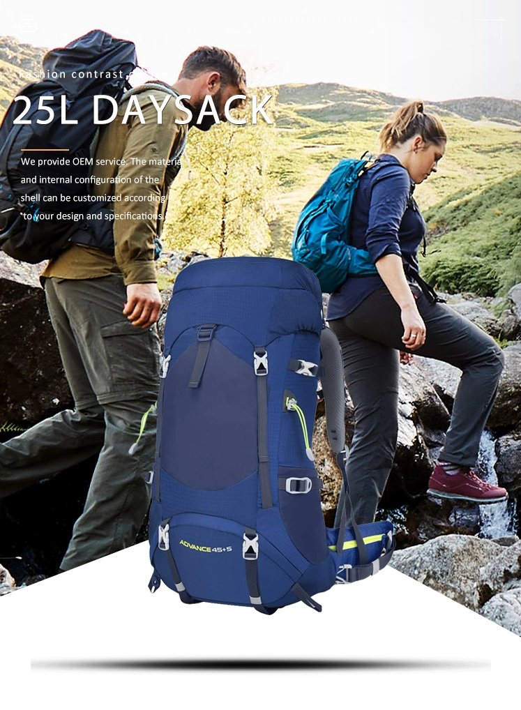 50L Nylon Mountain Bags Outdoor Travelling Waterproof Hiking Backpack