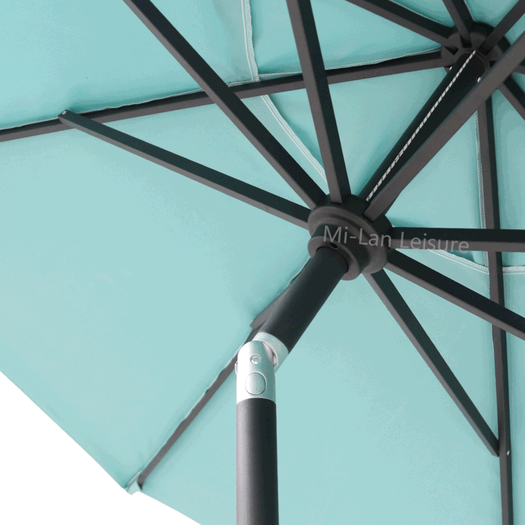 Outdoor Commercial Table Market Aluminium Patio Umbrella Garden Parasol with Crank