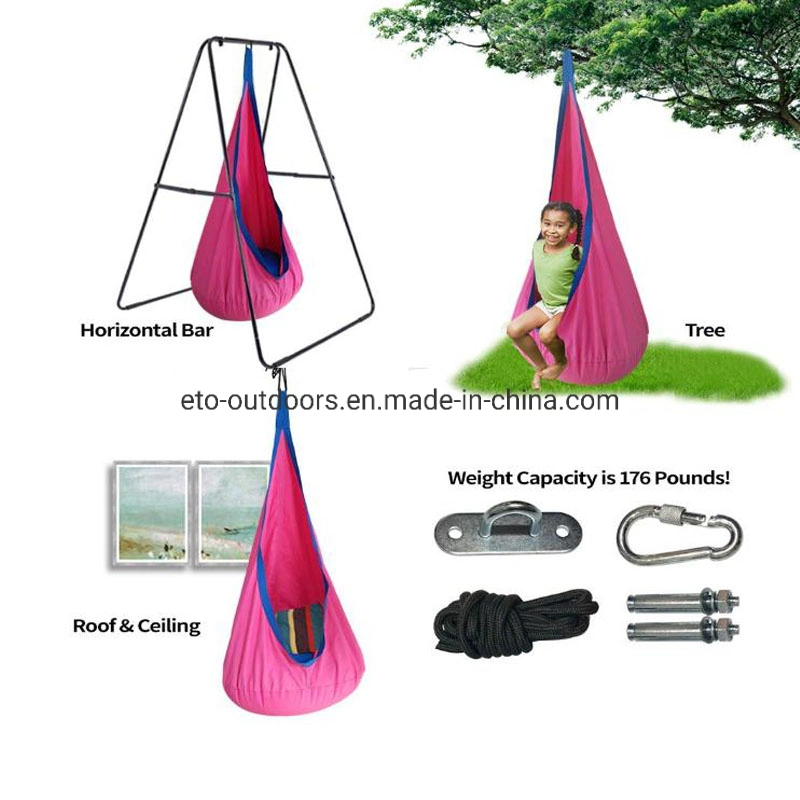 Kids Hanging Tent Pod Chair Hammock with PVC Air Cushion