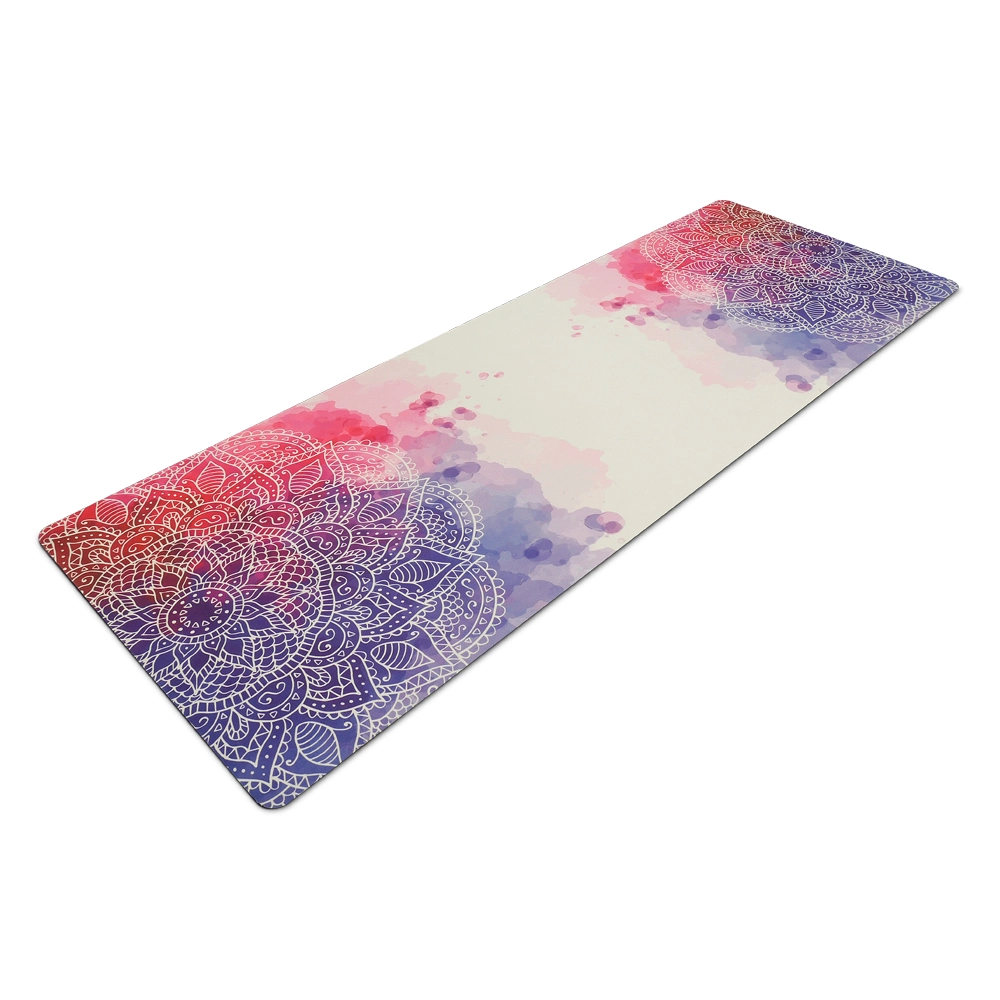 Customised Large Microfiber Mat Natural Rubber Base Soft Surface Sublimation Print Yoga Mat