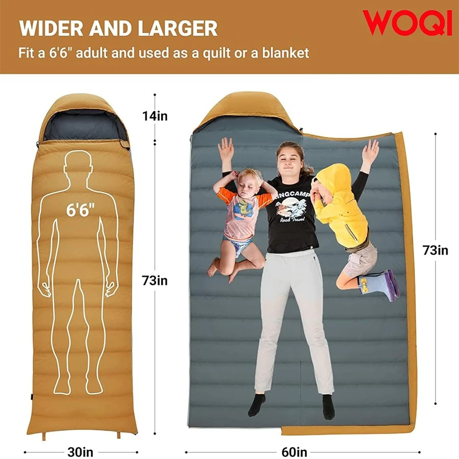 Woqi Ultra Lightweight Portable Down Sleeping Bag, Backpack Travel Sleeping Bag