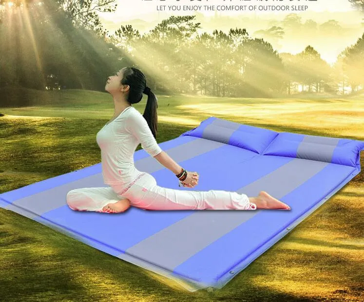 Polyester Pongee Automatic Air Cushion Mattress High Resiliency for Outdoor Hiking