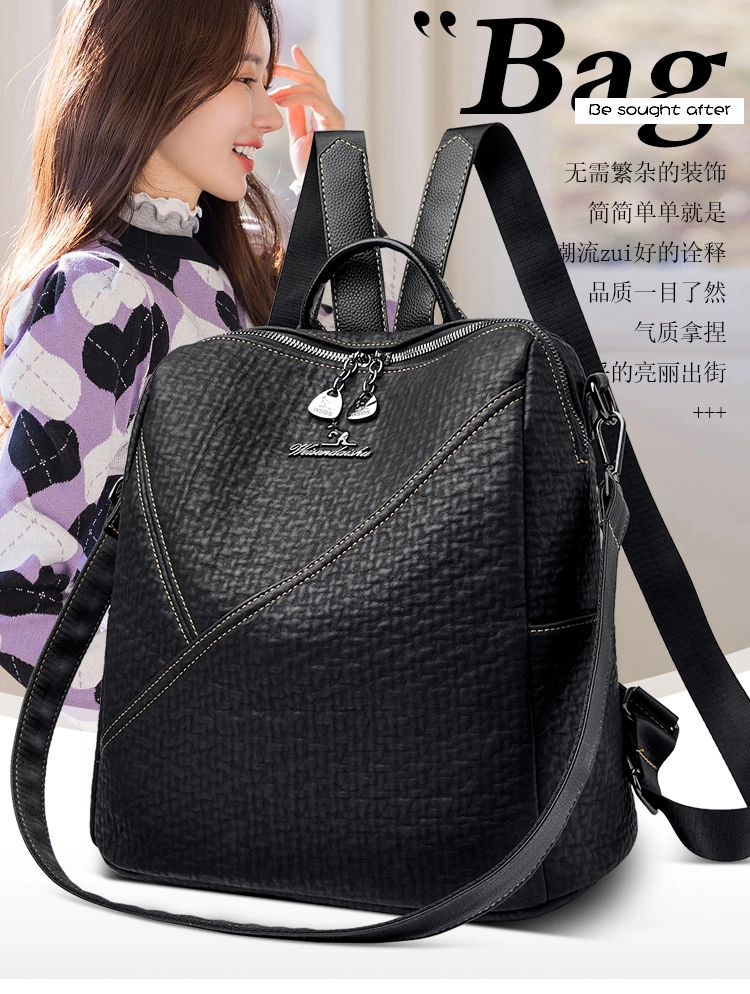 Wide Silver Popular Design Korean School Waterproof Rucksack Backpack Back Bag Girls