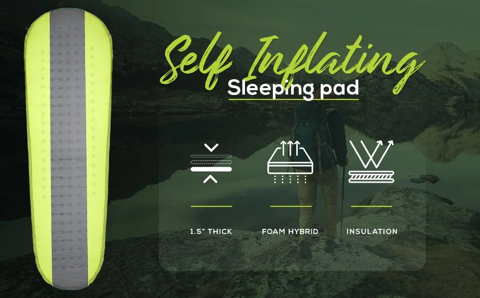 Custom Anti-Slip Durable Lightweight Ultralight Self Inflating Foam Camping Mattress Sleeping Bag Pads