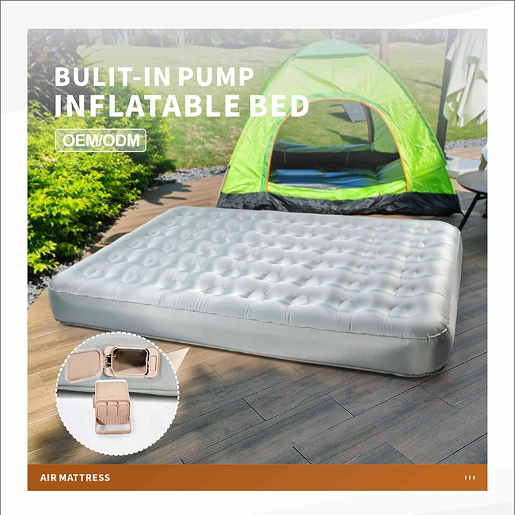 Queen Size Inflatable Air Mattress with Built-in Pump PVC Inflatable Air Mattress