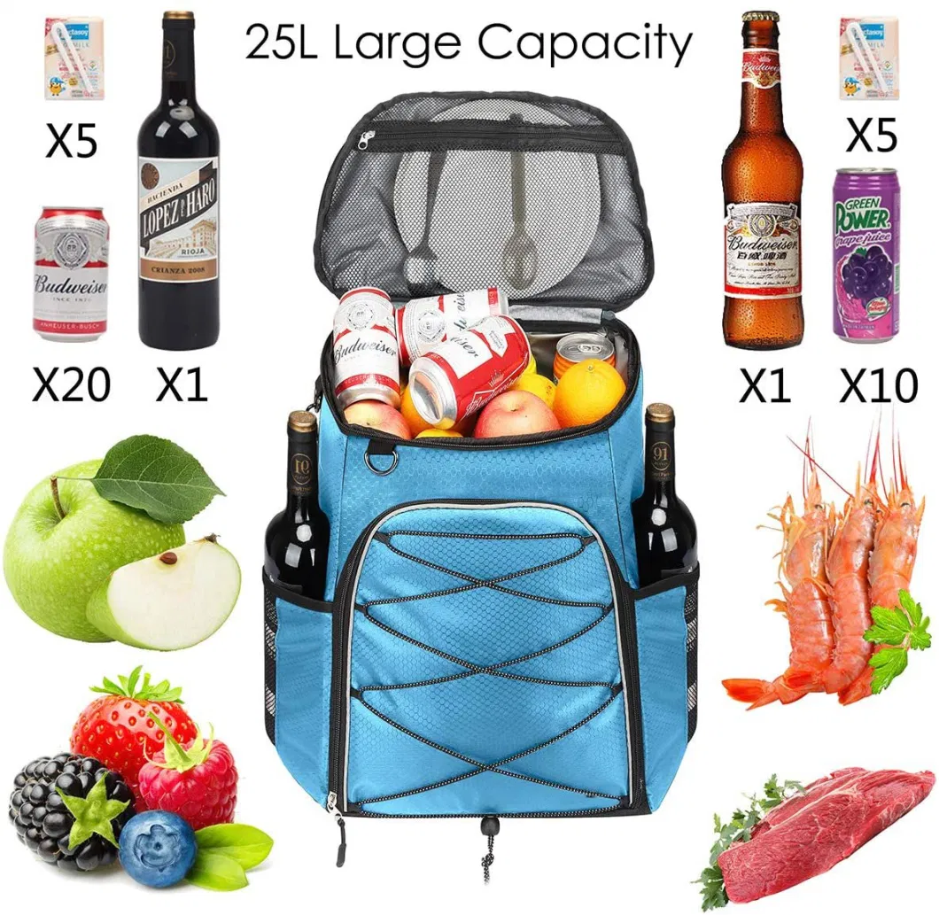 Custom Logo Lightweight Soft Beach Wine Bag Insulated Picnic Lunch Food Delivery Bags Thermal Cooler Backpack for Adults Kids