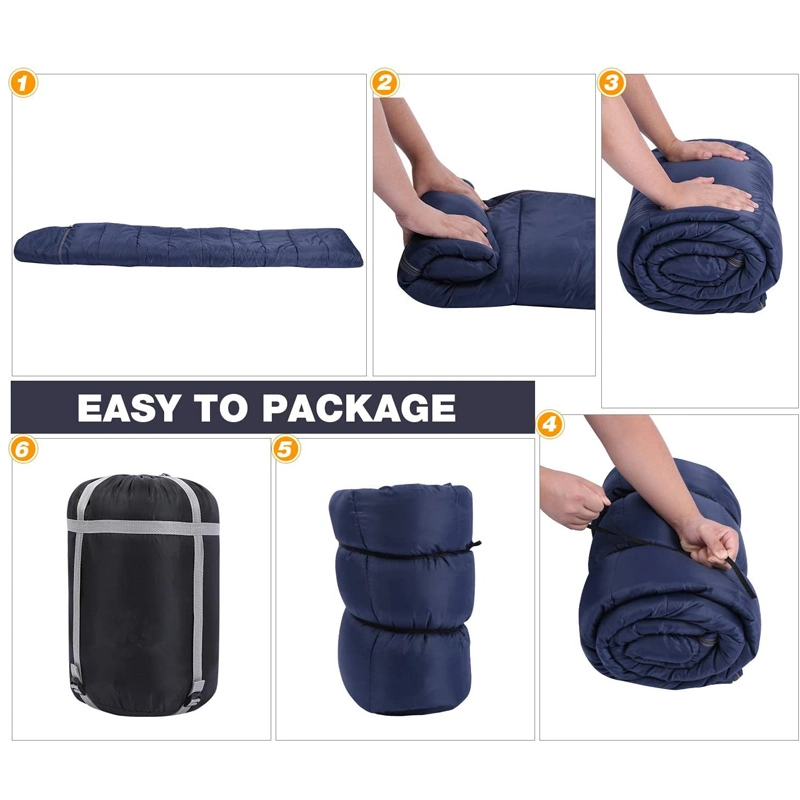 Flannel Outdoor Polyester Adult Hollow Fiber Cotton Waterproof Hiking Camping Sleeping Bag