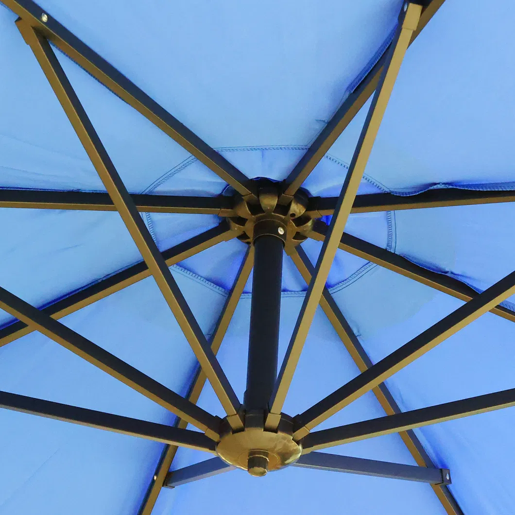 Mi-LAN Outdoor Garden 8 Panel Patio Banana Umbrella 3m Parasol Cantilever LED