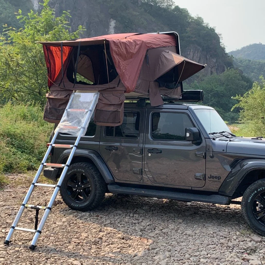 New Aluminum Hard Shell Rooftop Tent with Two Rainfly