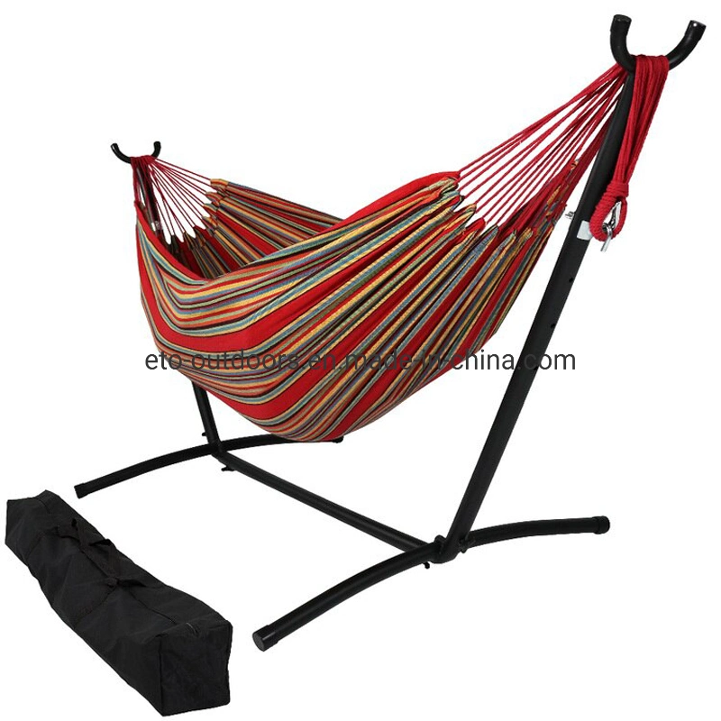 Indoor Double Cotton Canvas Hammock with Stand Home Decoration