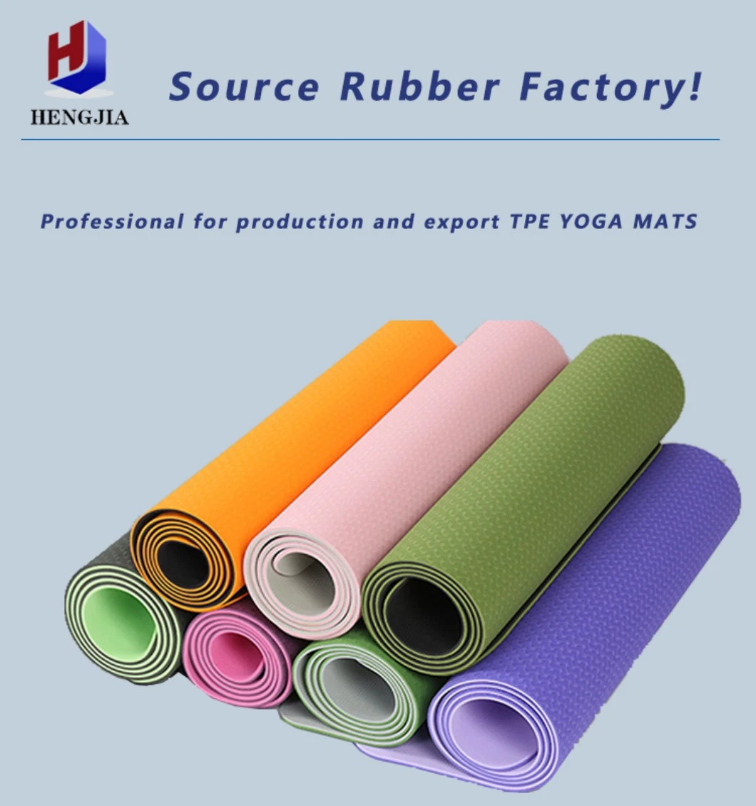 Fitness Equipment Soft Natural Rubber Yoga Training Mat Gym Eco-Friendly Double Color Layer Exercise Non-Slip Colorful TPE Yoga Mat