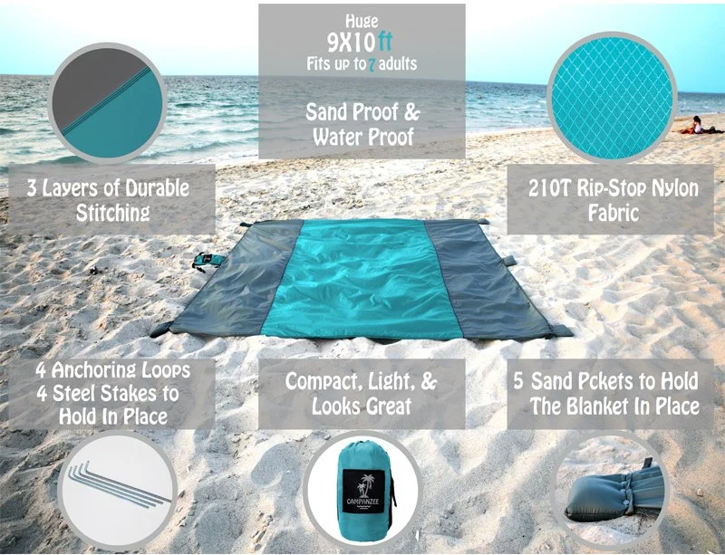 Relax Lightweight Outdoor Portable Waterproof Beach Camping Mat Sand Proof Foldable Travel Picnic Blanke