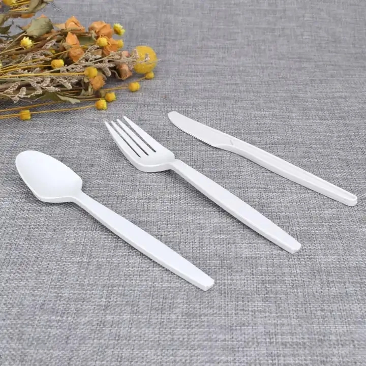 Custom Cookware Cutlery Sets Individually Packaging 100% PLA Tableware for Restaurant Party