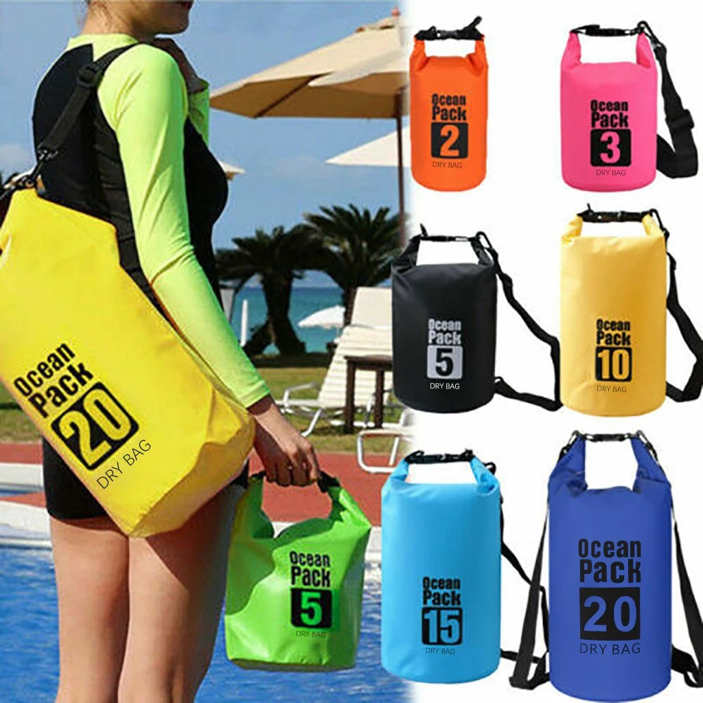 Waterproof Dry Bag 2L 10L 15L 20L 30L Custom PVC Sack Rafting Camping Hiking Backpack Kayak Ocean Pack Sport Beach Gear Dry Bag