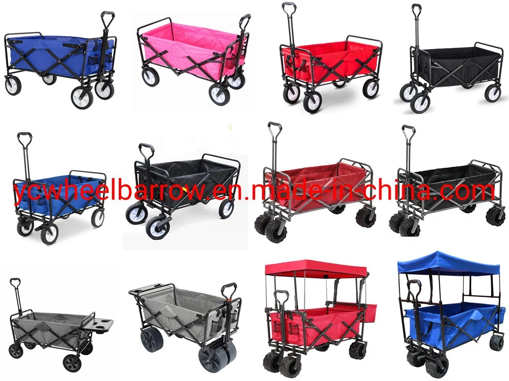 Mac Sports Heavy Duty Steel Frame Collapsible Folding 150-Lb Capacity Outdoor Beach Garden Utility Wagon Cart with 4 All Terrain Wheels