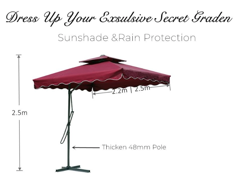 Luxury Large Cantilever Umbrella Outdoor Patio Garden Umbrella Aluminum Furniture Sun Tilting Parasol with Base