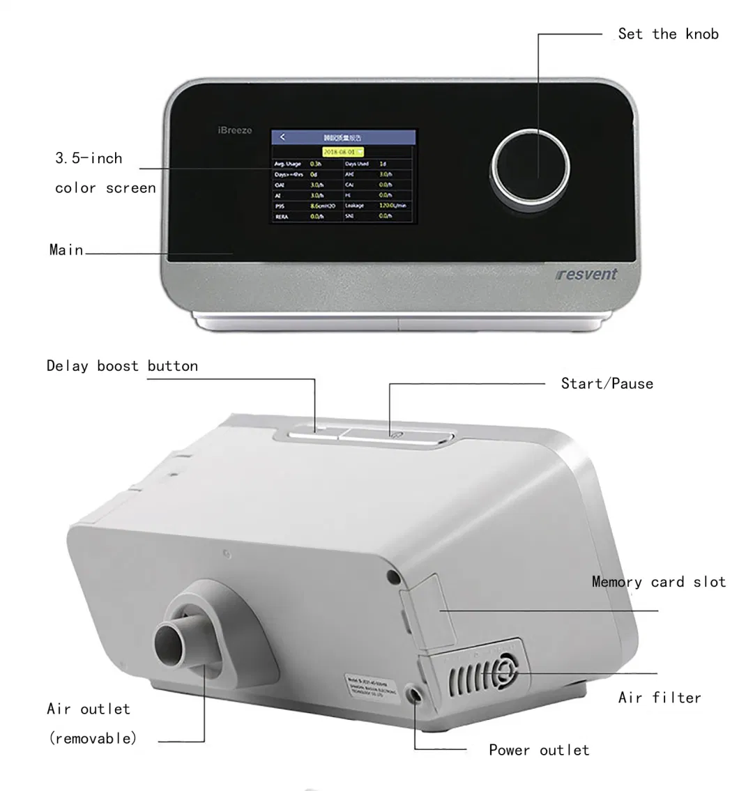 Portable Breathing Apparatus Respirator Sleep Apnea Bi-Level B Ipap Machine Apaps CPAP Equipment