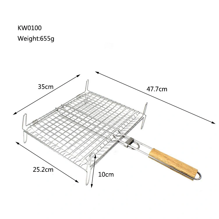 Stainless Steel BBQ Grilling Basket Vegetables Fish Baking BBQ Grill Basket Camping Barbecue Accessories