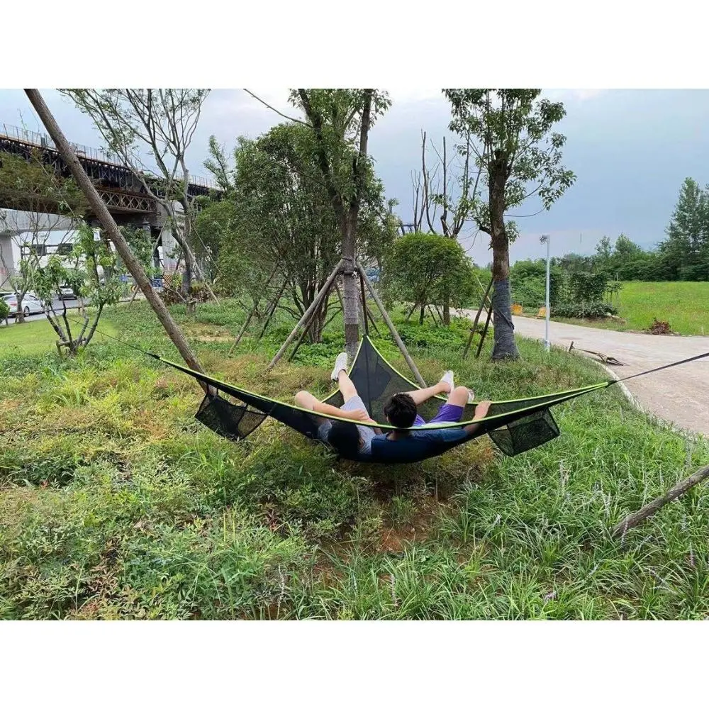 Portable Giant Camping Hammock with Antenna Multiple Large Triangular Tree Hammock Outdoor Treehouse Air Heaven Wyz20040