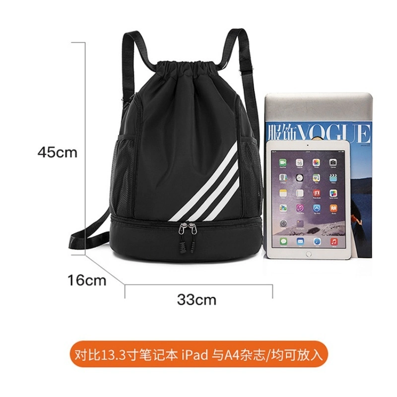 Outdoor Activities Travel Large Designer Bag Capacity Unisex Drawstring Backpack with Shoe Compartment