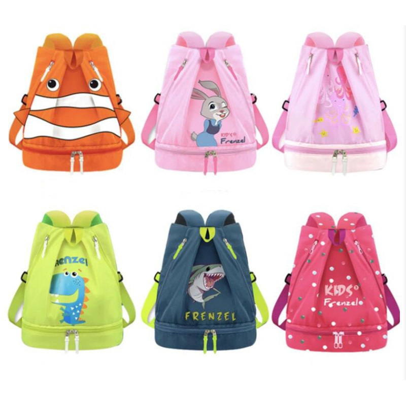 Girl Dry and Wet Separation Swimming Backpack with Shoe Compartment