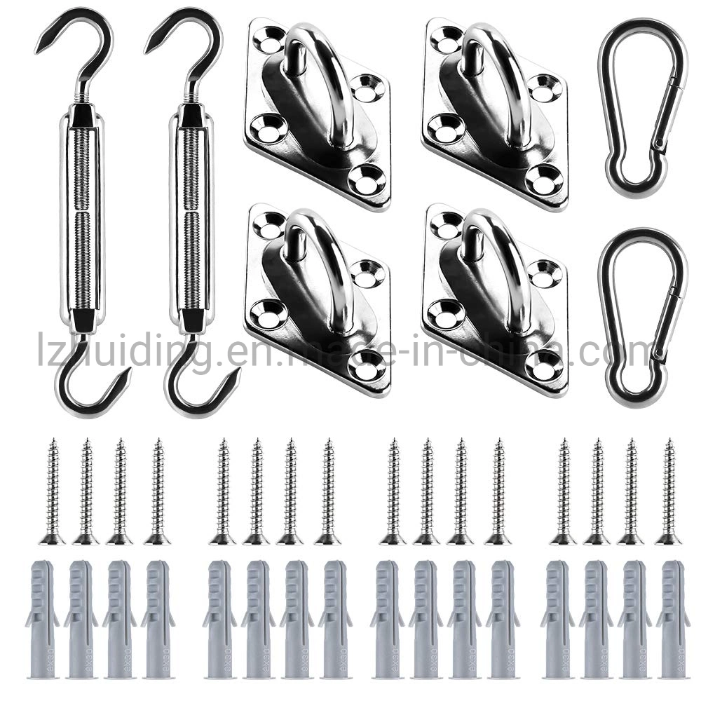 Sun Shelter Shade Sail Hardware Kit Awning Canopy Accessories 316 Stainless Steel Carabiner Clip Hook Screws Tent Tarp Accessory