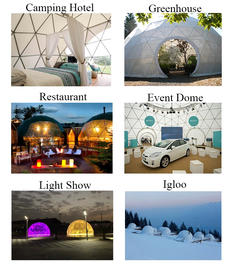 6/8m Waterproof UV Resistance Easy Set up Geodesic Dome Tent Glamping Outdoor Tent