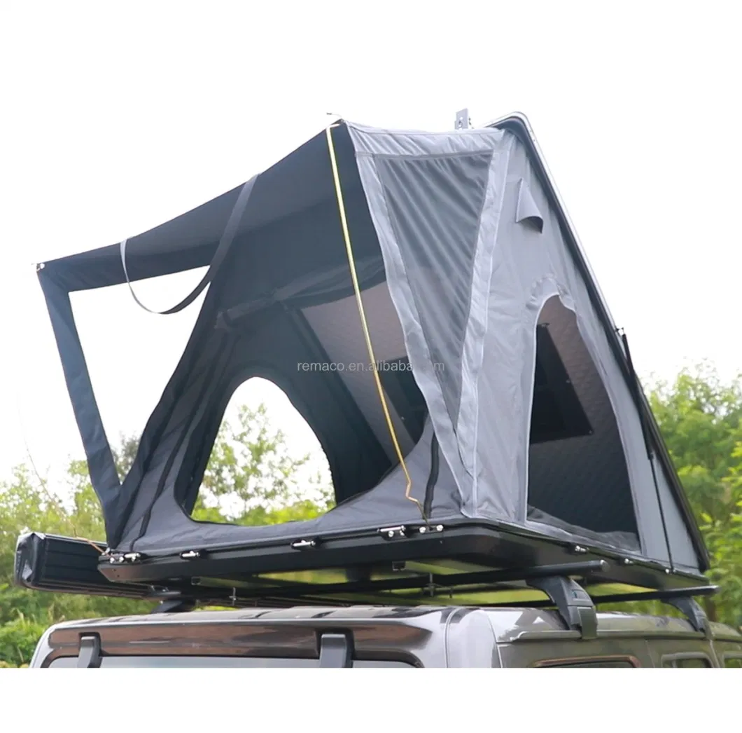 New Aluminum Hard Shell Rooftop Tent with Two Rainfly