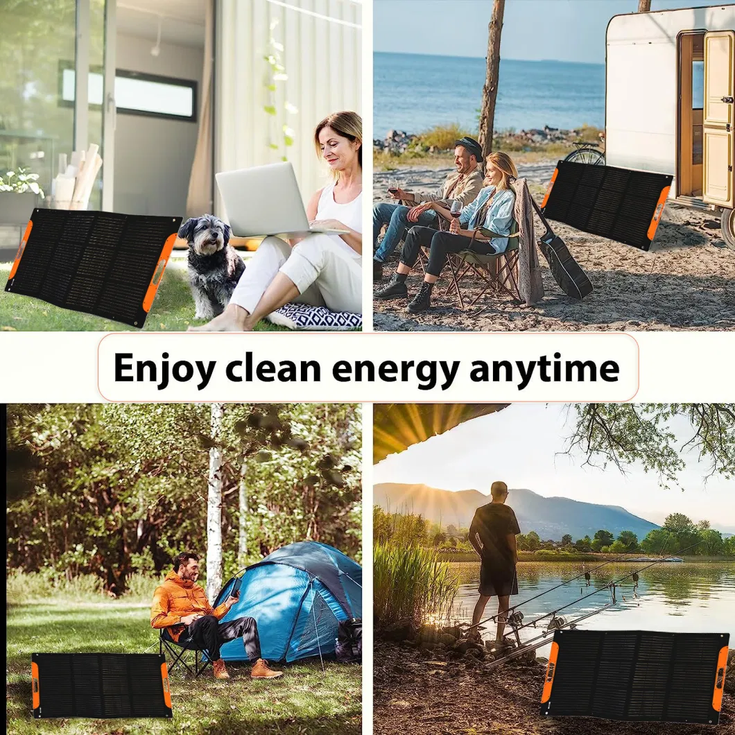 120W Hpbc ETFE Anti-Dust Waterproof Foldable Solar Blanket for Picnic Camping