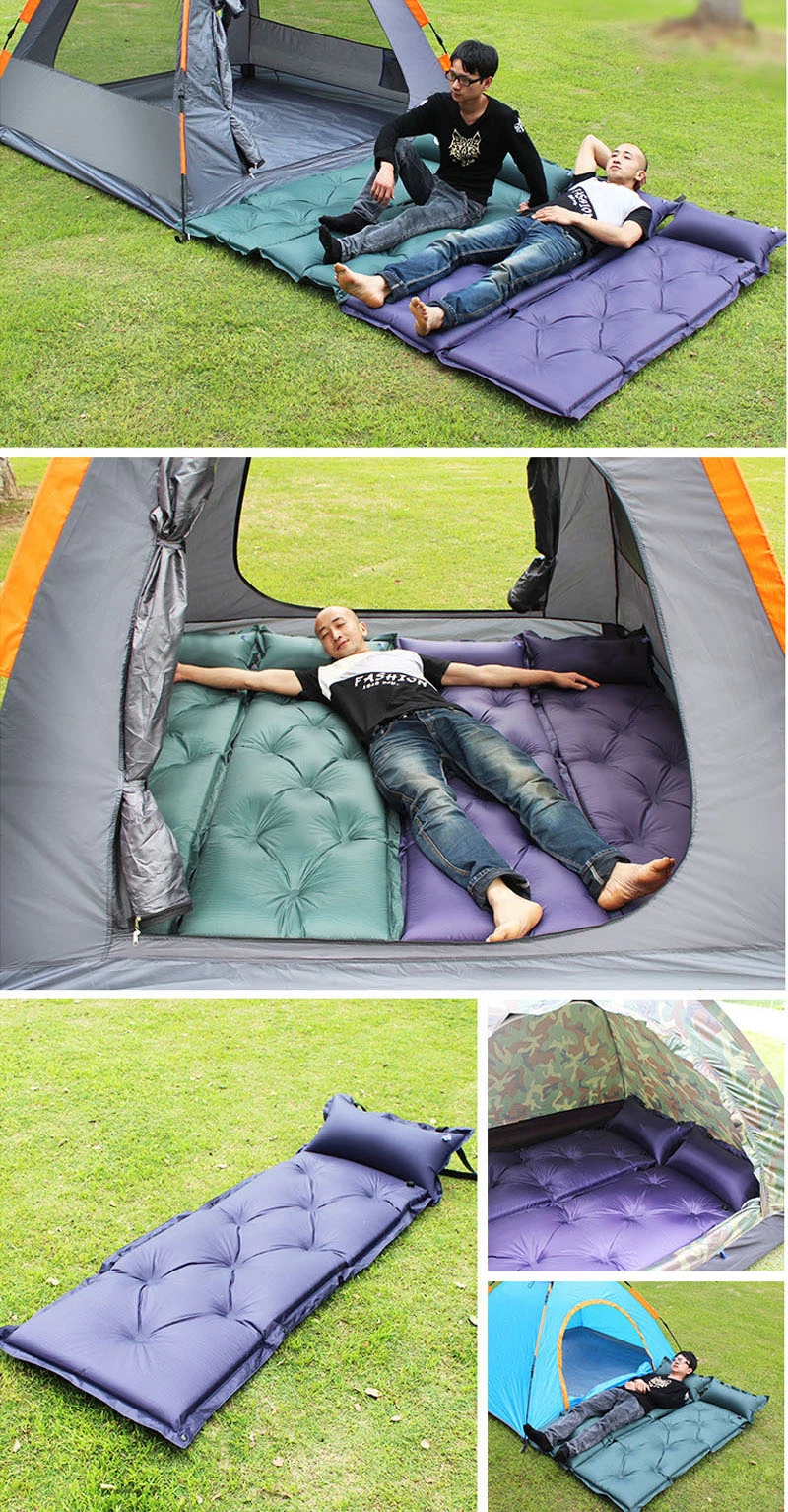 Wholesale Durable Self Inflatable Sleeping Pad with Pillow Attached