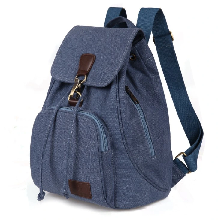 Fashion Large Waterproof Waxed Cotton Canvas Drawstring Backpack