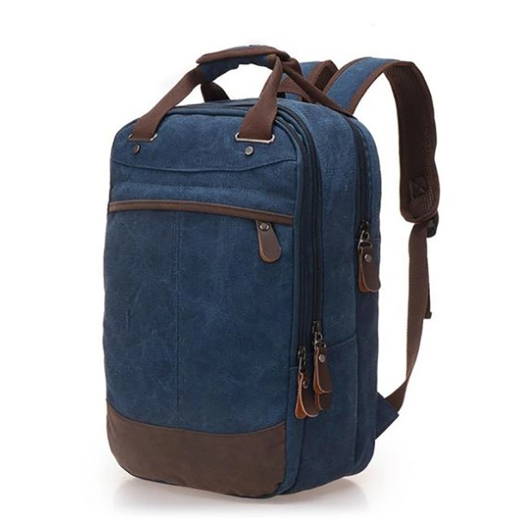 Multifunction Custom Waxed Canvas Travel School Computer Backpack