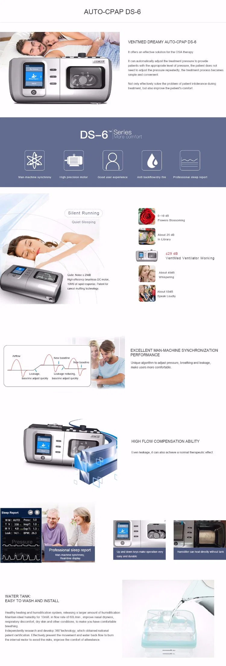 CPAP Machine Respiratory Equipment Sleep Snoring and Apnea with CE