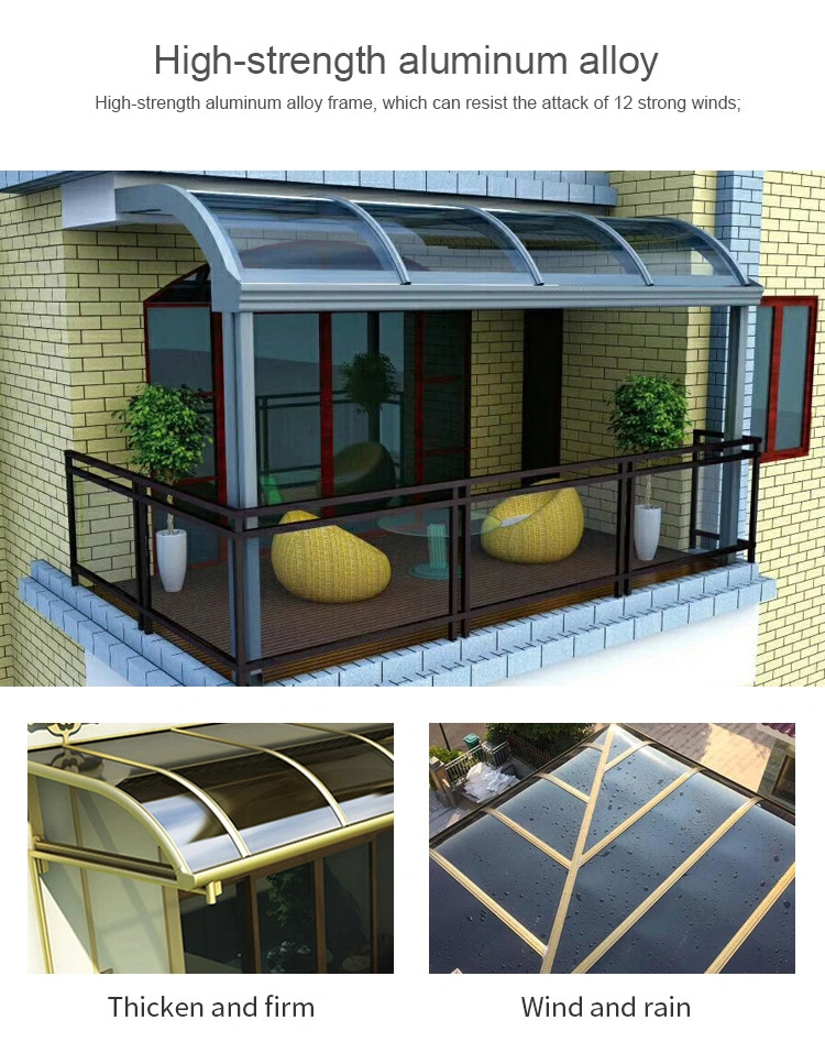 Wall Mounted Garden Outdoor Pergola Patio Cover Polycarbonate Awning Aluminum Canopy