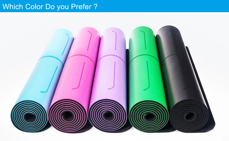 Extra Non Slip Yoga Mat with Alignment Lines Eco Friendly Rubber for Hot Yoga and Bikram or Travel Yoga Fitness Mat