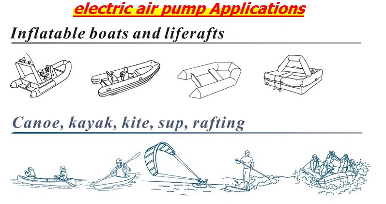 Bravo DC 12V Electric Air Pump for Inflatable Boat /Fishing Boat/Sofa/ Bed/ Pool