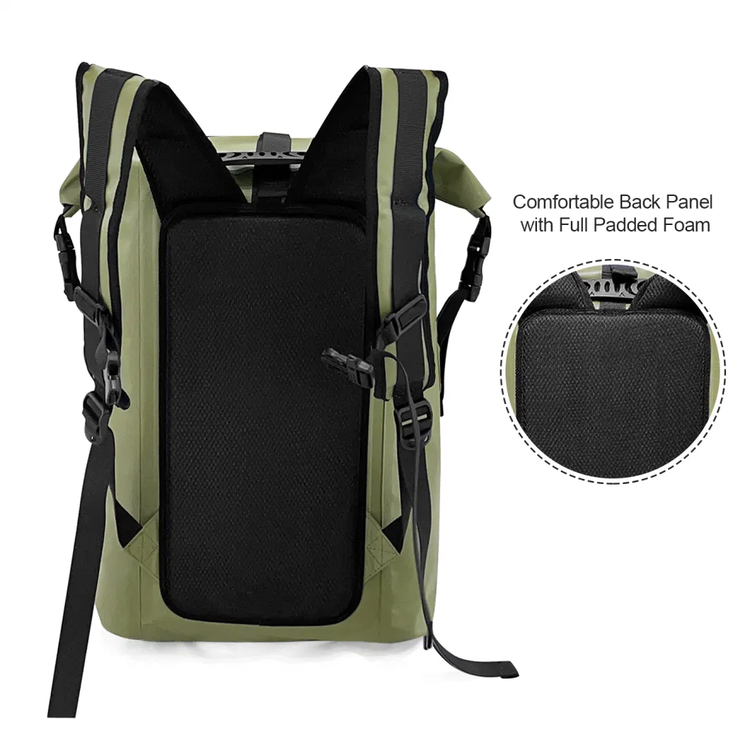 Waterproof Canvas Durable Outdoor Hiking Camping Roll Top Waterproof Dry Backpack