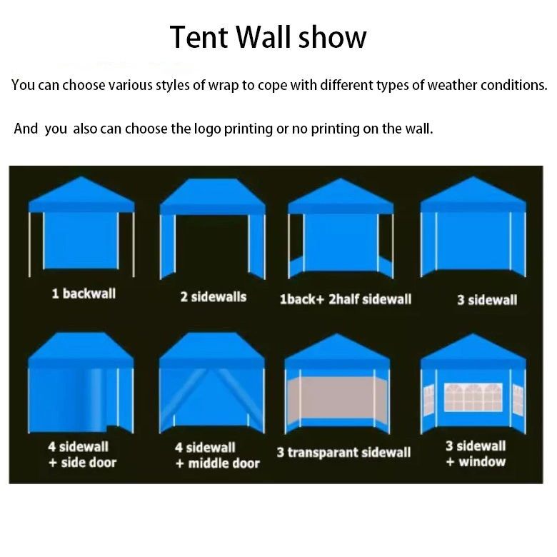 10X10 Pop up Canopy Tent Sidewalls Kit 4 Walls Gazebo Beach Shade